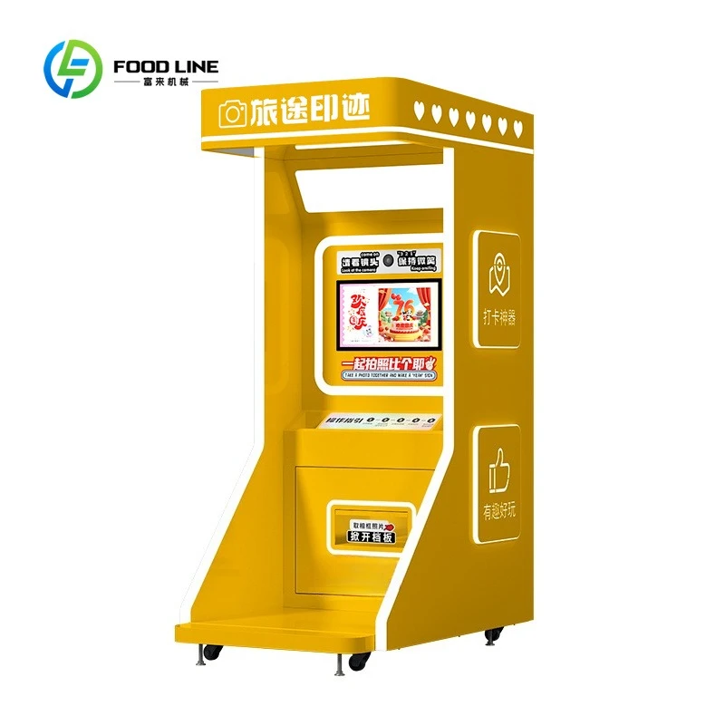 Customized Photo Booth Machine with Printer Smart Automatic Booth with Camera Instant Photo Printing Making Photo Fridge Magnets