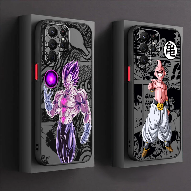 D-Dragon Ball Cartoon Cool Frosted Translucent For Samsung Galaxy S24 S23 S22 S21 S20 FE S10 S9 S8 Plus Ultra Pro 5G Soft