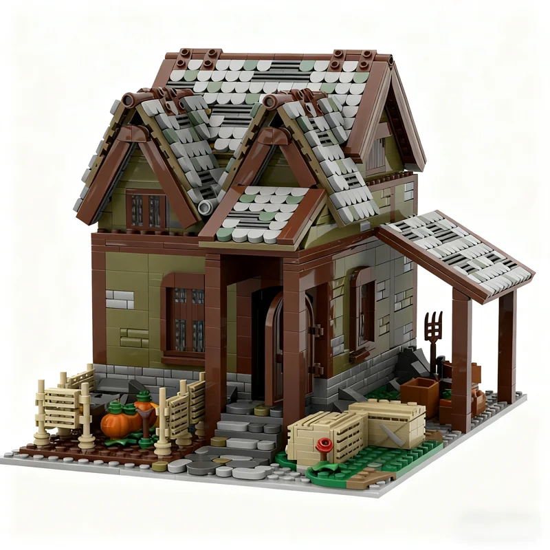 5987 elementów MOC Średniowieczny Zamek Gospodarski Model Klocki Architektura Zrób To Sam Zabawka Pomysł Kreatywna Edukacja Prezent na Boże Narodzenie Klocki