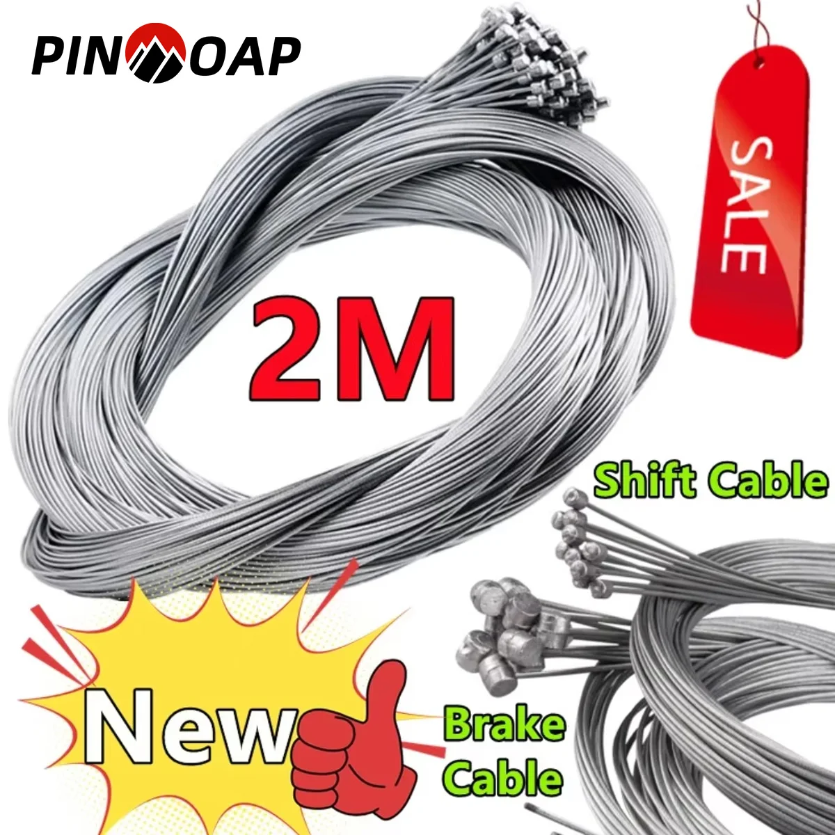AliExpress pinmoap 1PC/5/10PCS Mountain Road Bicycle Brake Line Universal Shift Line High Quality Galvanized Steel Wire 2M Length Brake Cable