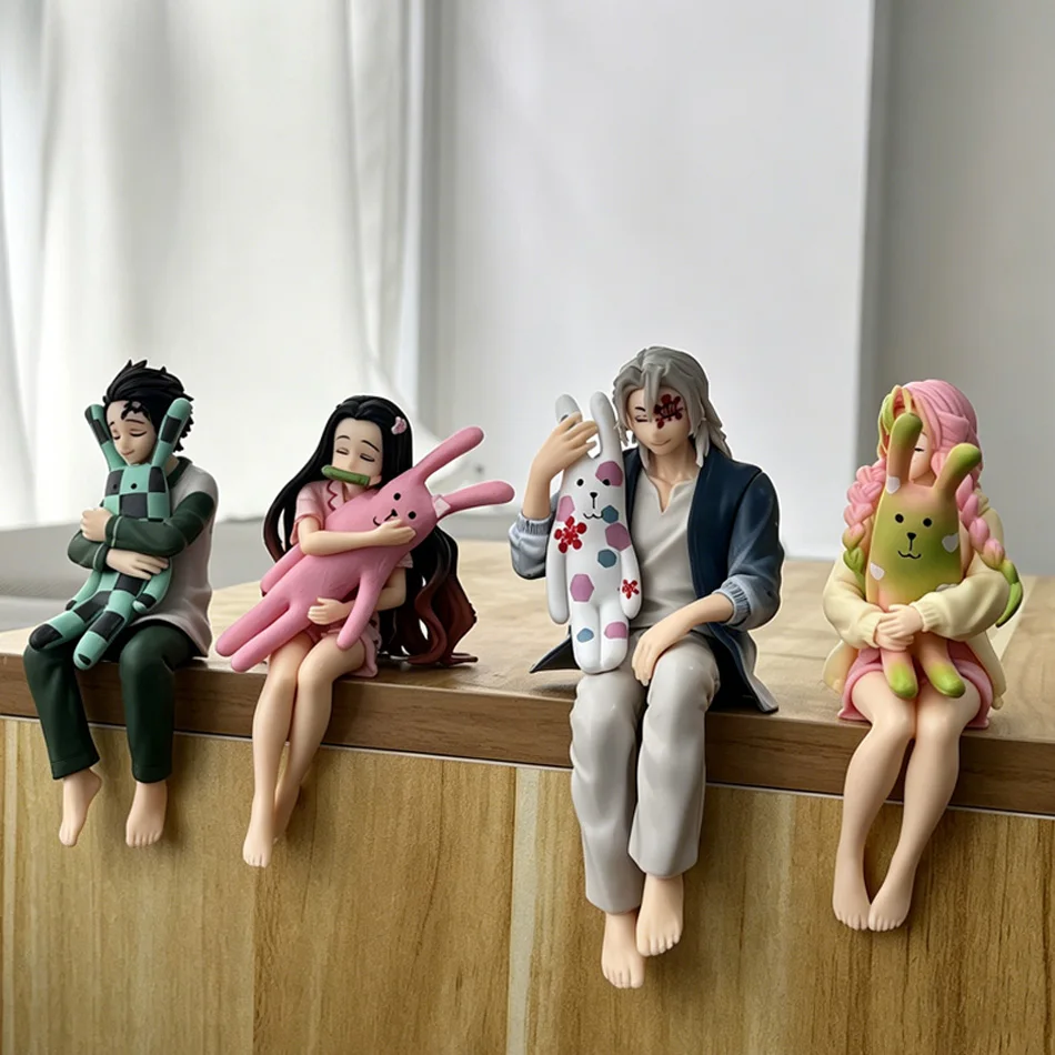 Hot Anime Demon Slayer Figure Kamado Nezuko Uzui Tengen Kamado Tanjirou Kanroji Mitsuri Sitting Posture PVC Toy Gift In Stock view 3