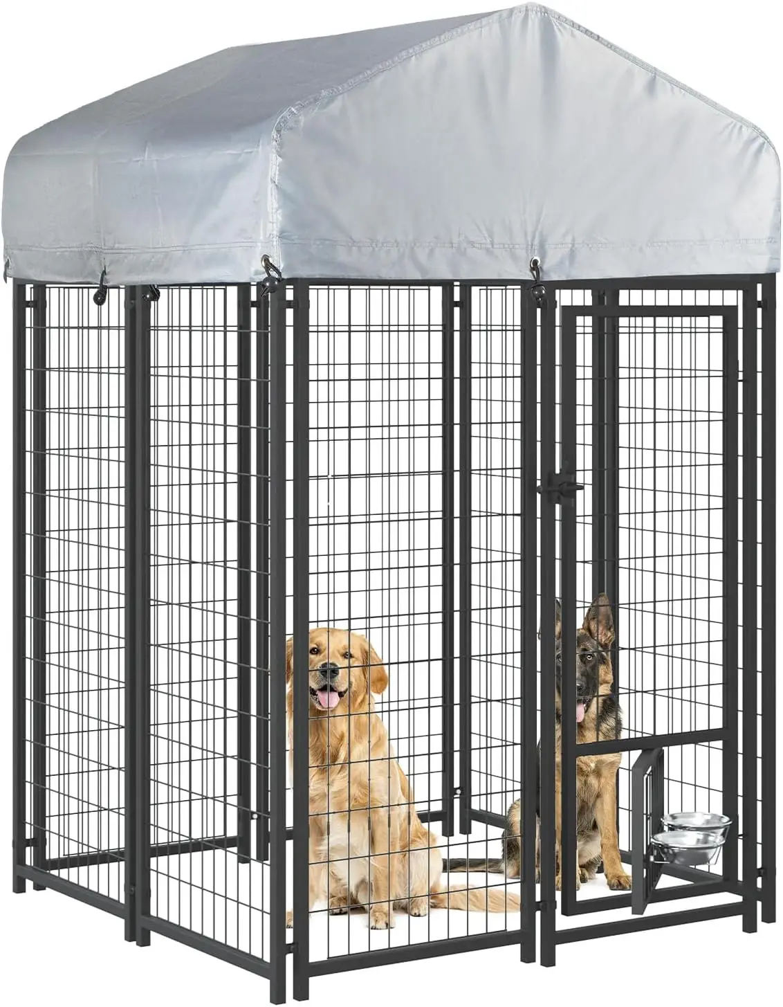 4x4x6 FT Outdoor Dog Kennel for Large Dogs, Heavy Duty Welded Wire Steel  Playpen Fence with Secure Lock,