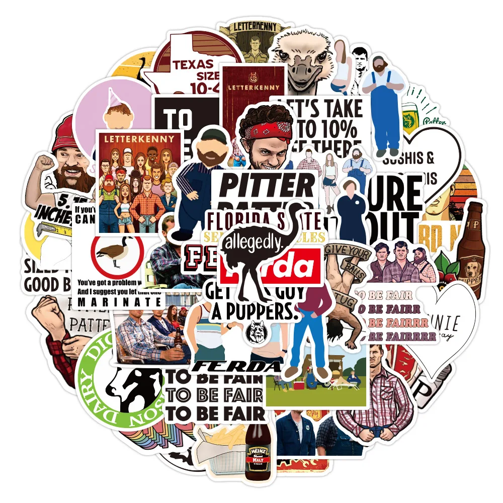 

10/30/50pcs America Letterkenny Graffiti Stickers Popular Tours Waterproof Luggage Compartment Notebook Scooter Water Cup Phone