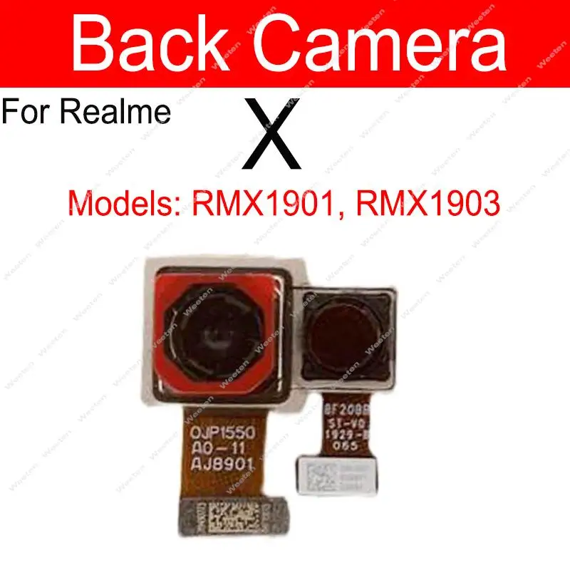 For Realme X RMX1901 Front Camera Glass Lens Rear Main Front Selfie Camera with Frame Assembly Replacement Parts