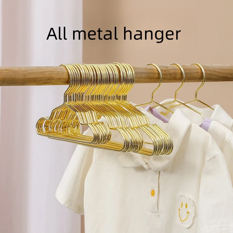 Pet Apparel Hangers Small Metal Clothes Hanger for Teddy Dog Cat Puppet Doll Pet Store Clothes Support Gold Color Mini Hanger