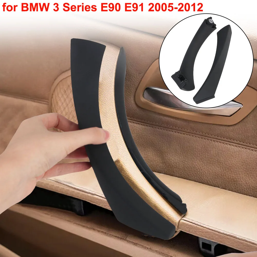 For BMW 3 Series E90 E91 316 318 320 325 328 Left Right Car Inner Handle Interior Door Panel Pull Trim Cover 1 Set