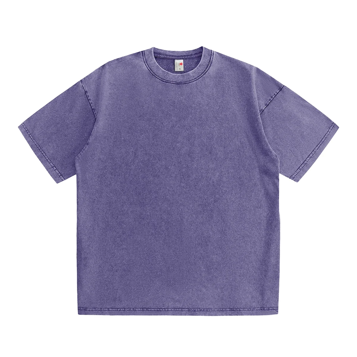 Washed Vintage Purple T-Shirts Men Women Street Hip Hop Retro Punk