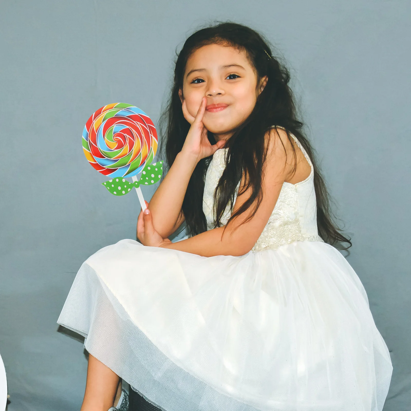 

2pcs Lollipop Props 16CM Rainbow Candy Simulation Photography Accessories Children Toy Decorations Fake Lollipop Model Creative