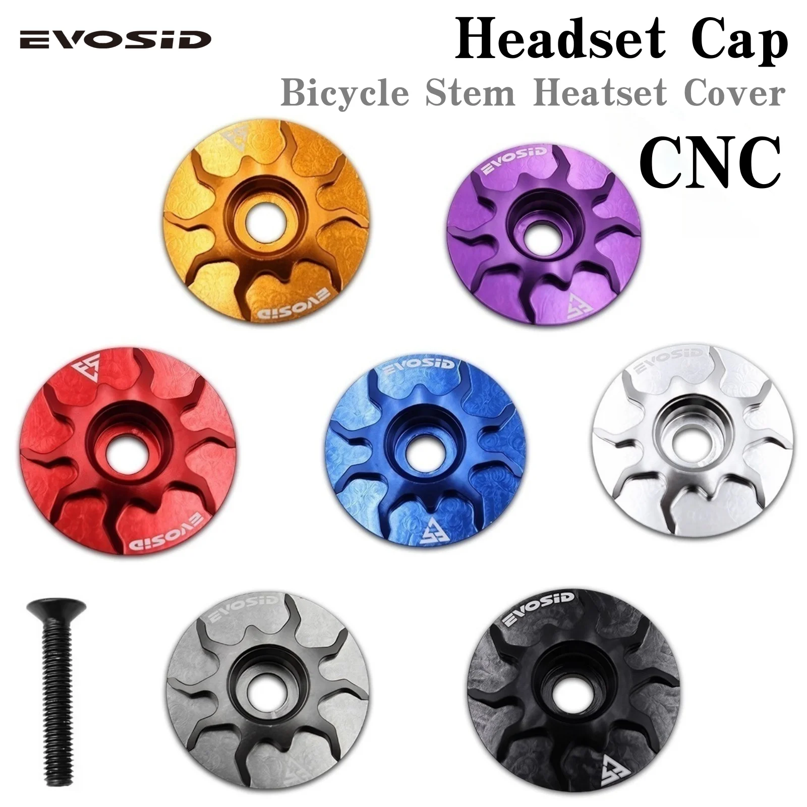 EVOSID MTB Bike Stem Cover Road Bicycle Headset Cap Gravel Bike Headset Top Cap Cover For 28.6MM Fork Head Tube Bike Accessories