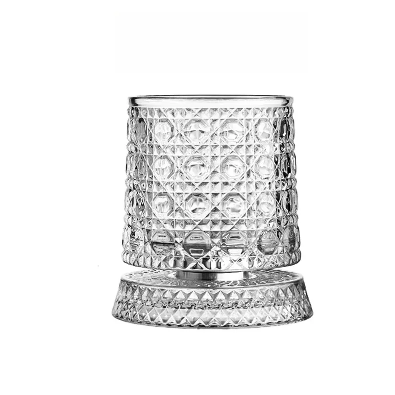 Looook Store Spirits Mugs Unzip Rotary Mugs Home Premium Crystal Base Whiskey Mugs