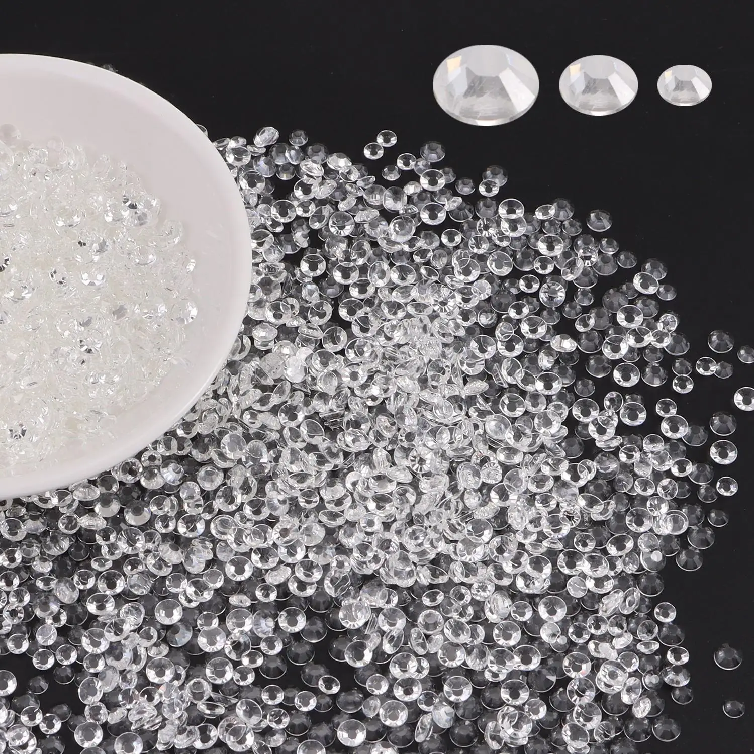 1500 transparent resin drills, flat back water drills, 3mm, 4mm, 5mm DIY nail, clothing, handmade decorative accessories