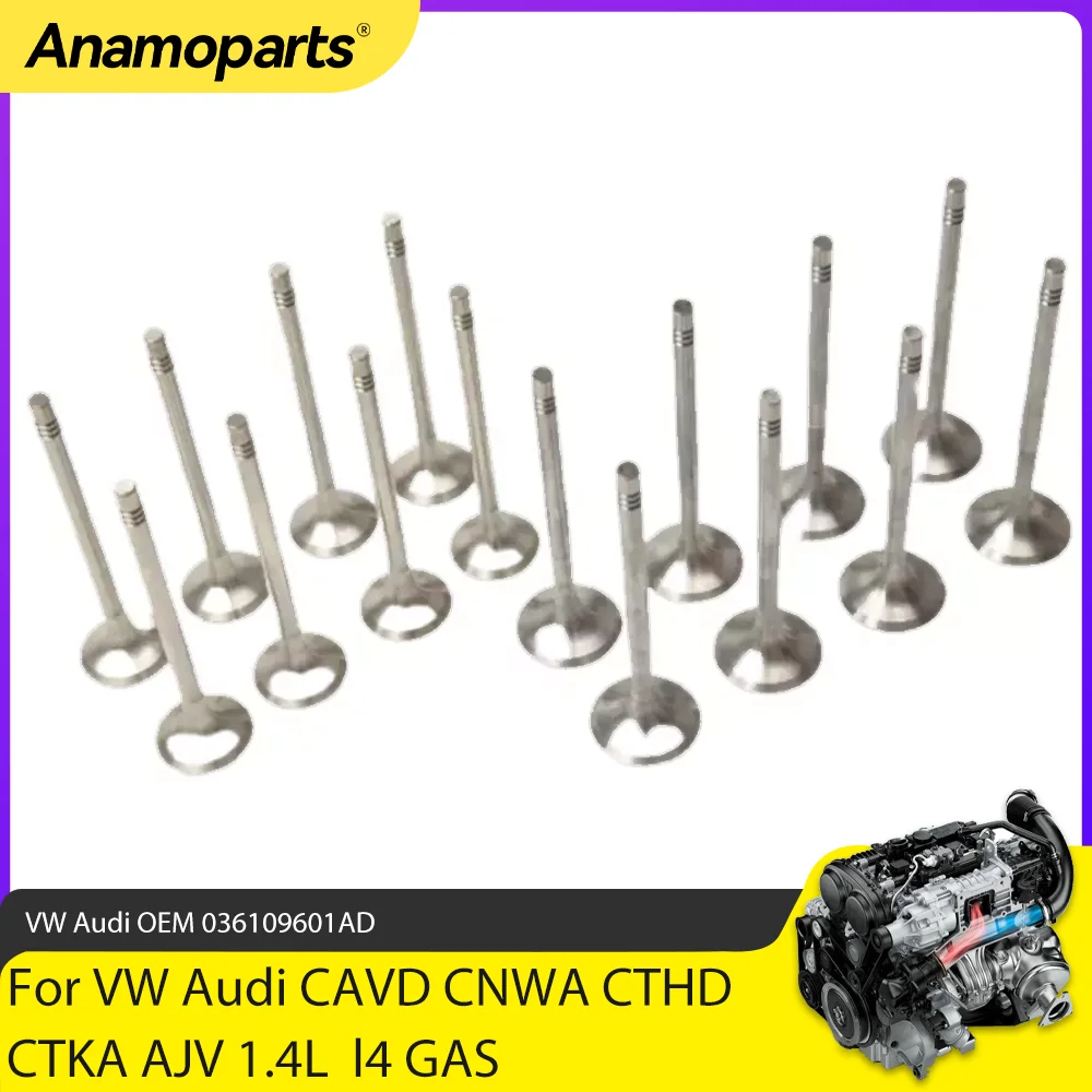 Engine Parts Intake & Exhaust Valve Set Fit 1.4 L CAVD CNWA CTHD CTKA AJV For Audi A1 A3 VW CC SKODA SEAT Altea 1.4T 1.4L L4 GAS