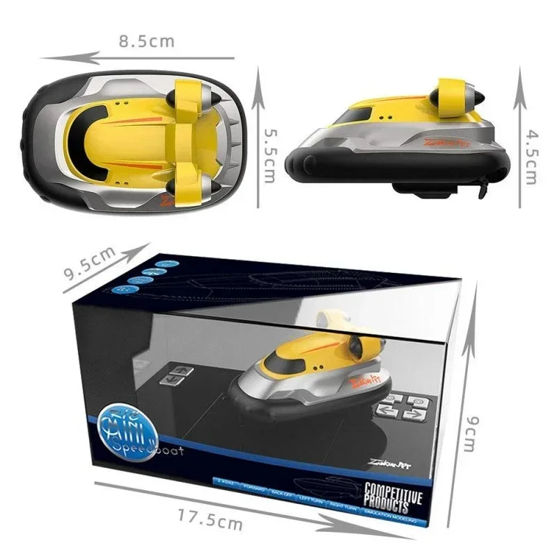 미니 RC 보트 스피드보트 잠수함, 무선 전기 리모컨 호버크래프트 배 모형, 어린이 물놀이 장난감 선물, 2.4G