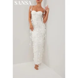 Sansa Handmade Flower Petal Mermaid Wedding Dress Boho Flower Straps Fishtail Vestidos De Novia Sexy Open Back Robe De Mariée