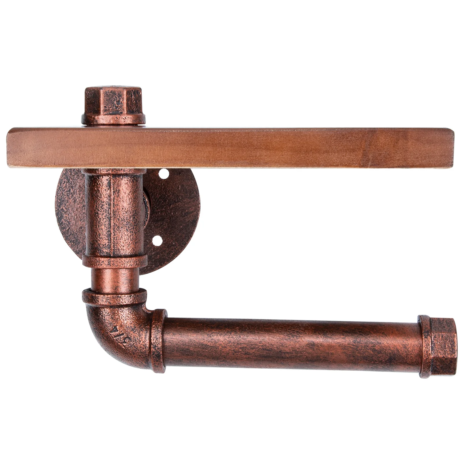 

Toilet Paper Wood Hanging Rack Industrial Style Wall Mounted Floating Storage Shelf Tissue Holder Multipurpose Bathroom Paper