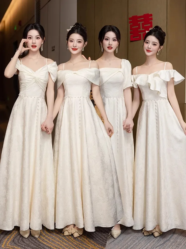 

Элегантное платье подружки невесты цвета шампанского, женские вечерние платья трапециевидной формы с квадратным вырезом и открытыми плечами, простые плиссированные платья для выпускного вечера с бисером