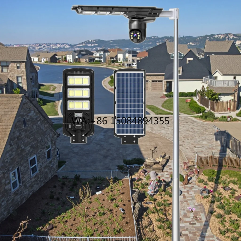 All in One Security Solar Camera Street Light Integrated Solar Street Lights with Cctv Camera