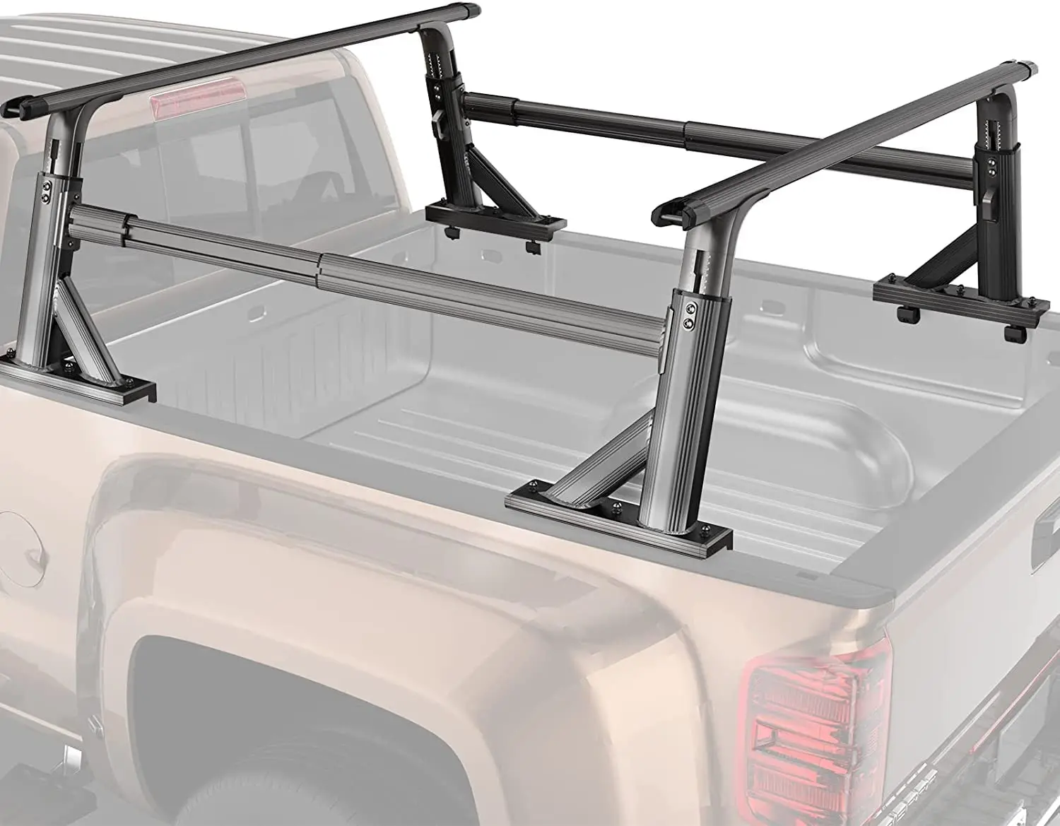 

Aluminum Truck Bed Rack Extendable Pick-Up Cargo Rack Cross Bars for Ram Silverado Tundra F150 Tacoma