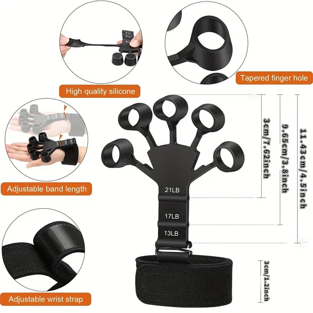 Finger Training Exercise Stretcher Hand Grips Adjustable Strengthener Resistance band Trainer Hand Brush Expander Exercise 2