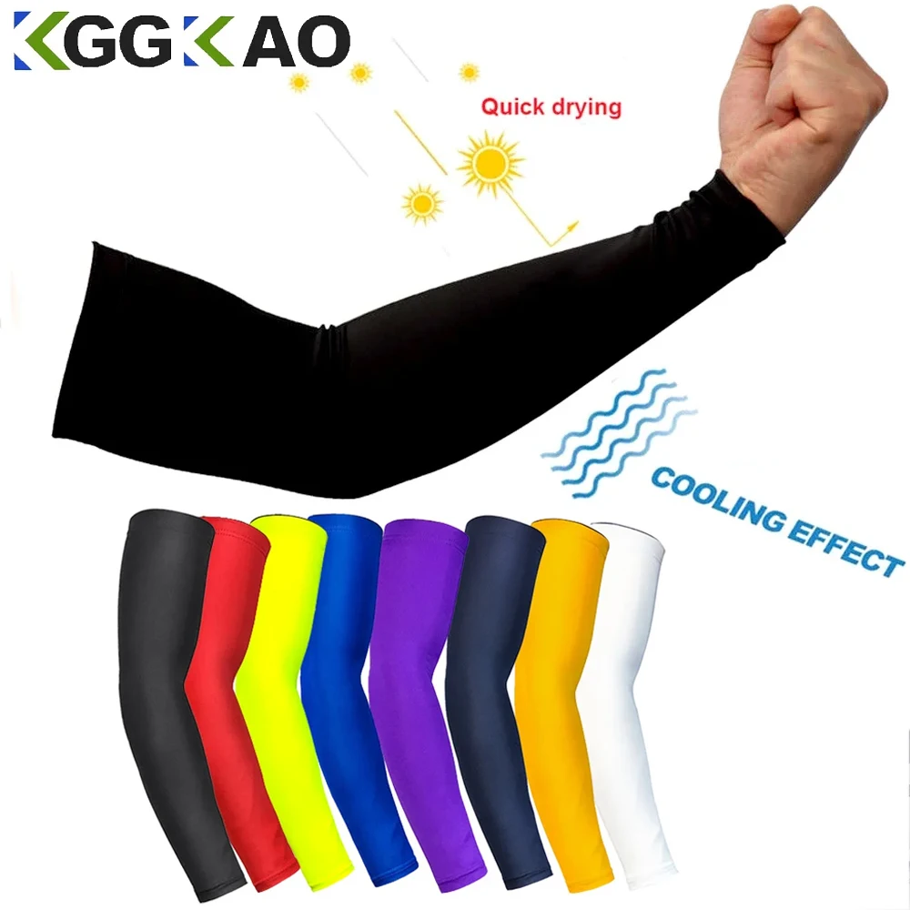 1 Pc Koeling Sport Arm Mouw Compressie Basketbal Fietsarm Warmer Running Uv Bescherming Unisex Volleybal Zonnebrandbanden