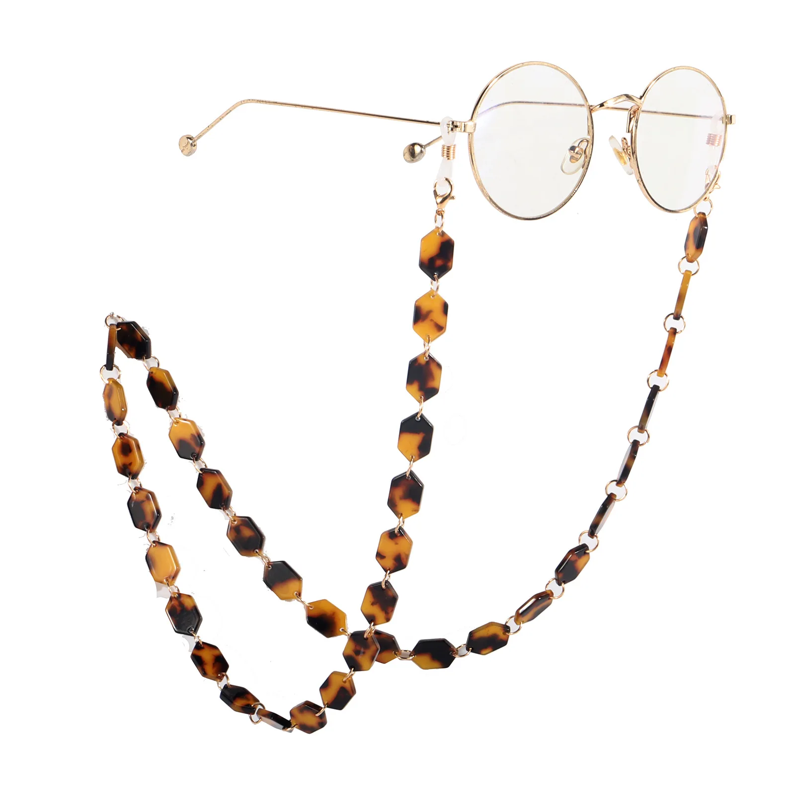 

Fashion Acetic Acid Acrylic Leopard Eyeglasses Chain Women Outside Casual Sunglasses Accessory Necklace Gift Mask Hanging Rope