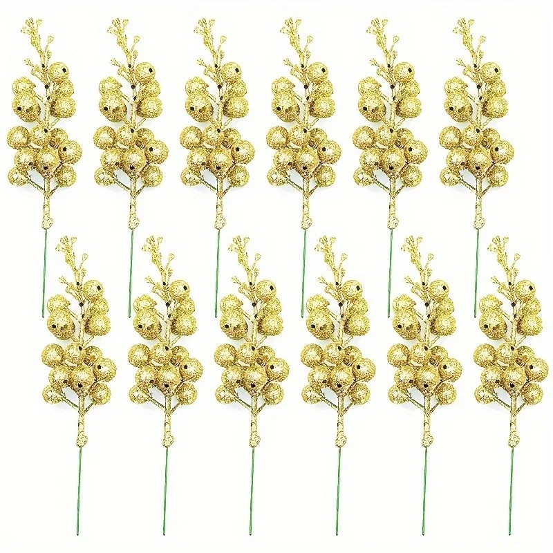 10 قطعة زينة عيد الميلاد باقة التوت الاصطناعي الحلي للمنزل ديكور السنة الجديدة هدايا نافيداد 2025 لوازم الحفلات جارلاند