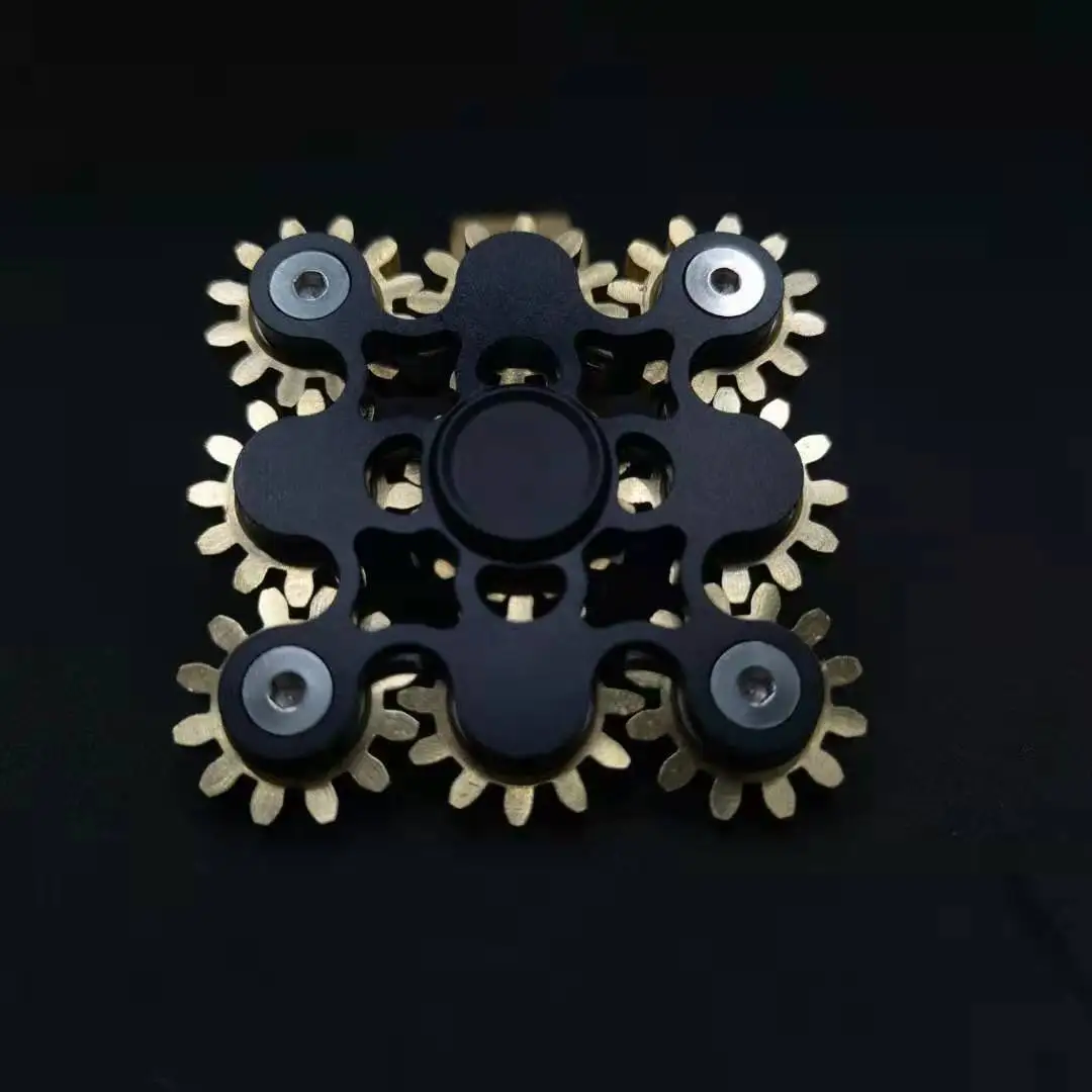 New Double Ferris Gear Fidget Spinner Nine Tooth Linkage Hand Spinner EDC Gear Linkage Finger Gyroscope Toy for Children Adults