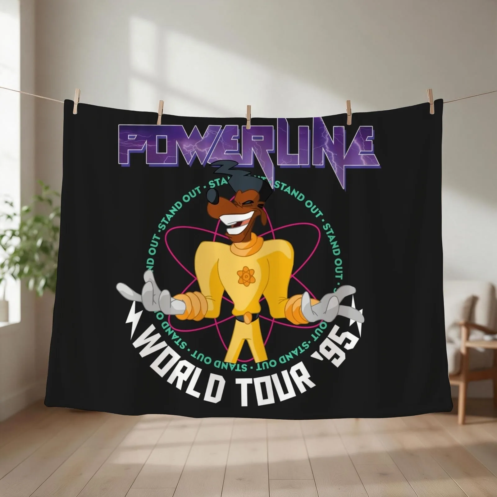POWERLINE Throw Blanket couch cozy soft plush fuzzy picnic outdoor blanket