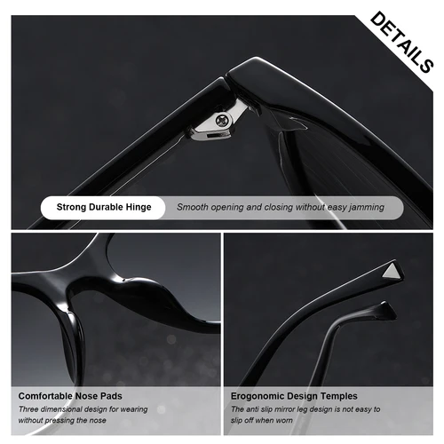 Imagen 2 del producto BARCUR, hermosas gafas de sol para mujer, cómodas, duraderas, transparentes, PC, montura de ojo de gato, gafas de sol polarizadas UV400 para viajes y fiestas, el mejor regalo