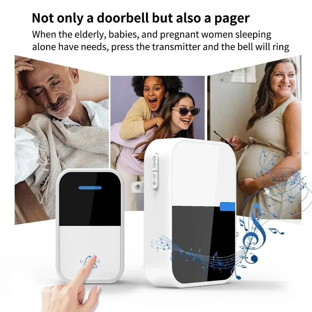 Wireless Outdoor Self-Powered Doorbell House No Battery Required Waterproof Door bell Sets Home Kinetic Ring Chime Doorbell