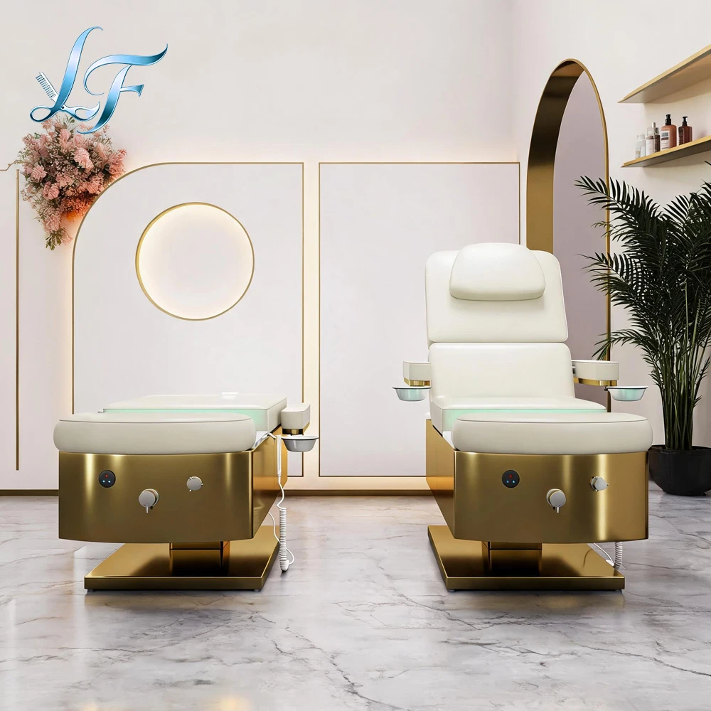 

Luxury 3 In 1 Multi Functional Shampoo Bed With Foot Bathtub For Facial Pedicure Professional Salon Equipment
