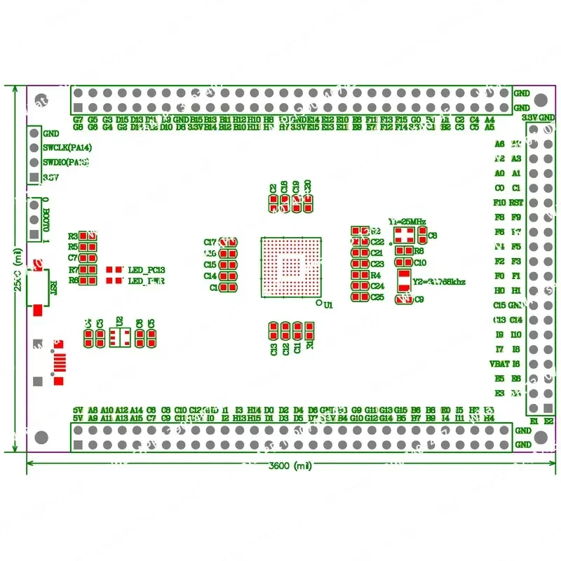 STM32H750IBK6 MCU F407 core board large-capacity new product development BGA176 evaluation board to promote M7