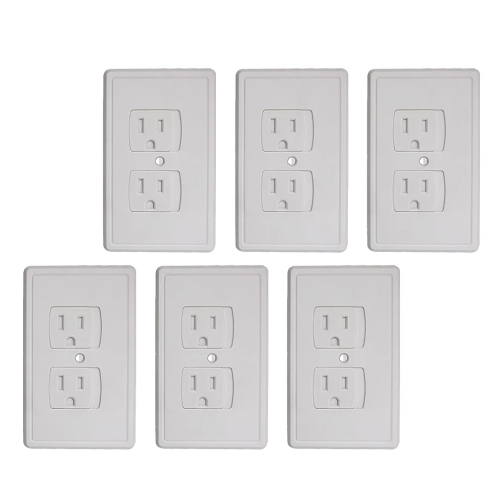 6 Pcs Anti-Electric Shock Socket Cover Safety Wall Plug Outlet Covers Plugs Plate Anti-shock Self-closing Baby Child