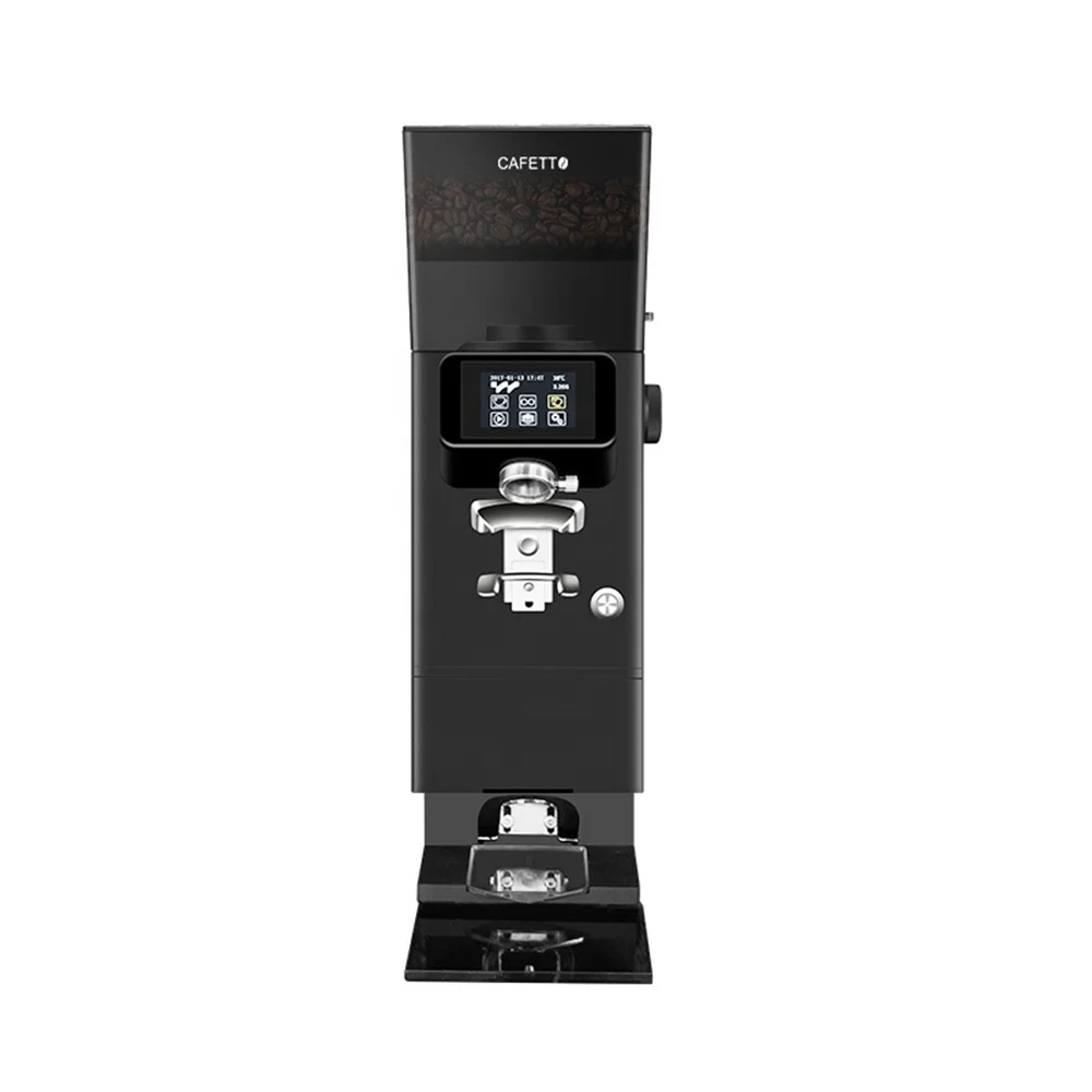 

90mm Flat Burr Coffee Grinder with Tamper Digital Touch Screen Control Adjustable Grinding Size