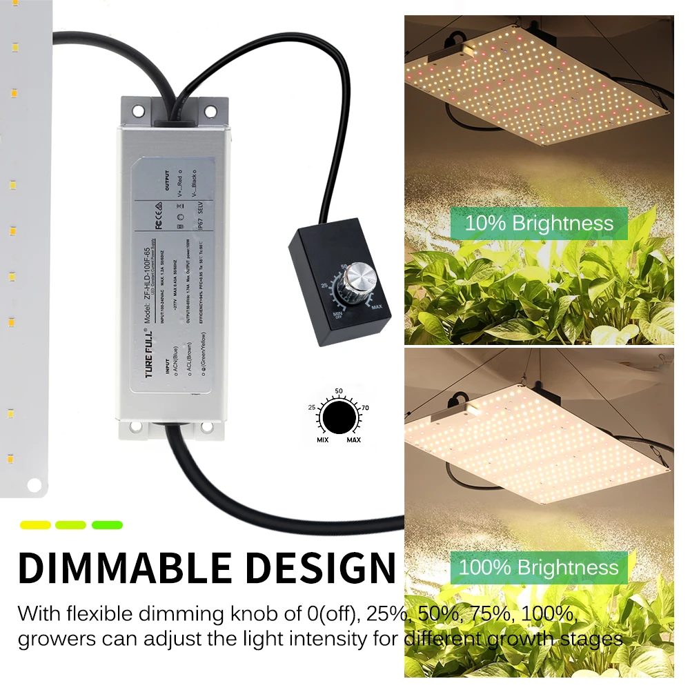 LED Full Spectrum Grow Light 100W/200W LM281B Dimmable Plant Lamp For Greenhouse Vegetable Strawberry Seedling Growth Lighting