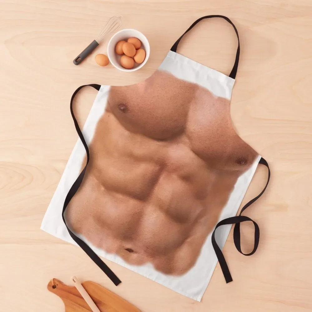 

Muscle Man six Pack abs Apron Professional Barber Chef Uniform For Men waiter Apron