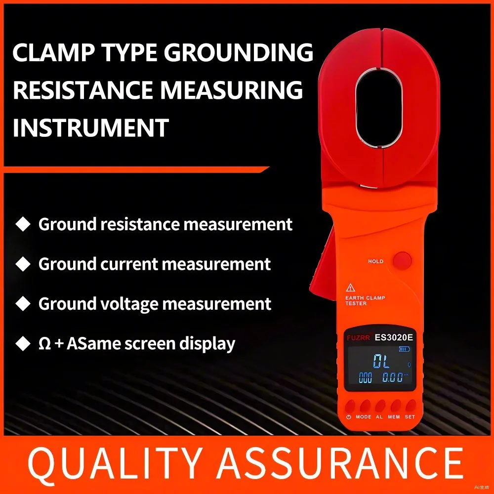 ES3020 ES3020B ES3020E Grounding Resistance Clamp Meter 500Ω/1200Ω/1500Ω AC Voltage Leakage Current Tester USB Technology