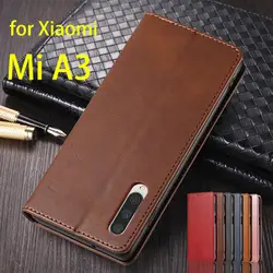Leather Case for Xiaomi Mi A3 / Xiaomi A3 Flip Case Card Holder Holster Magnetic Attraction Cover Wallet Case Fundas Coque