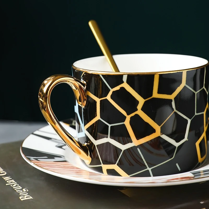 Coffee cup ceramics high-end exquisite high-value niche ladies afternoon tea teacup saucer set advanced retro