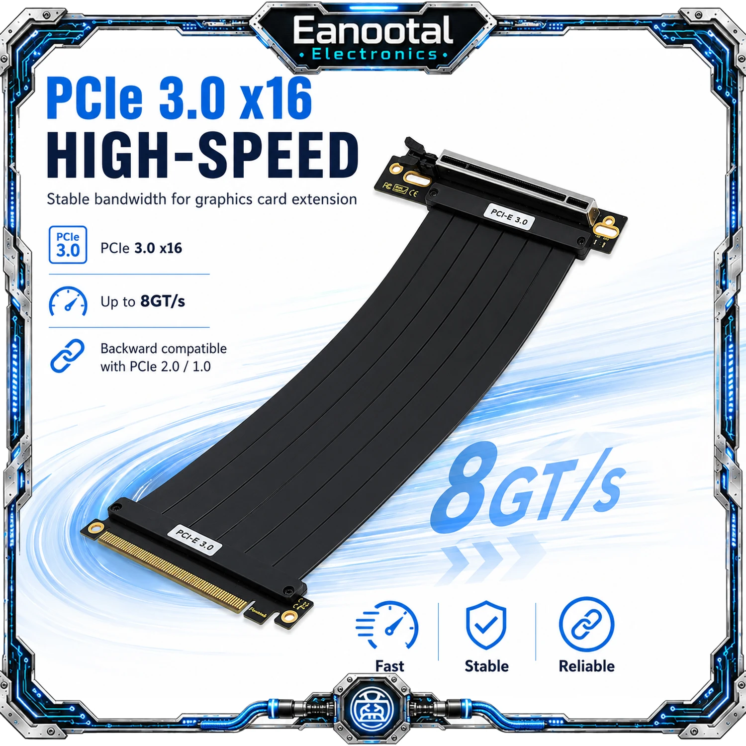 15cm 20cm PCI Express x16 Riser Extension Cable for Graphics Card Vertical Installation