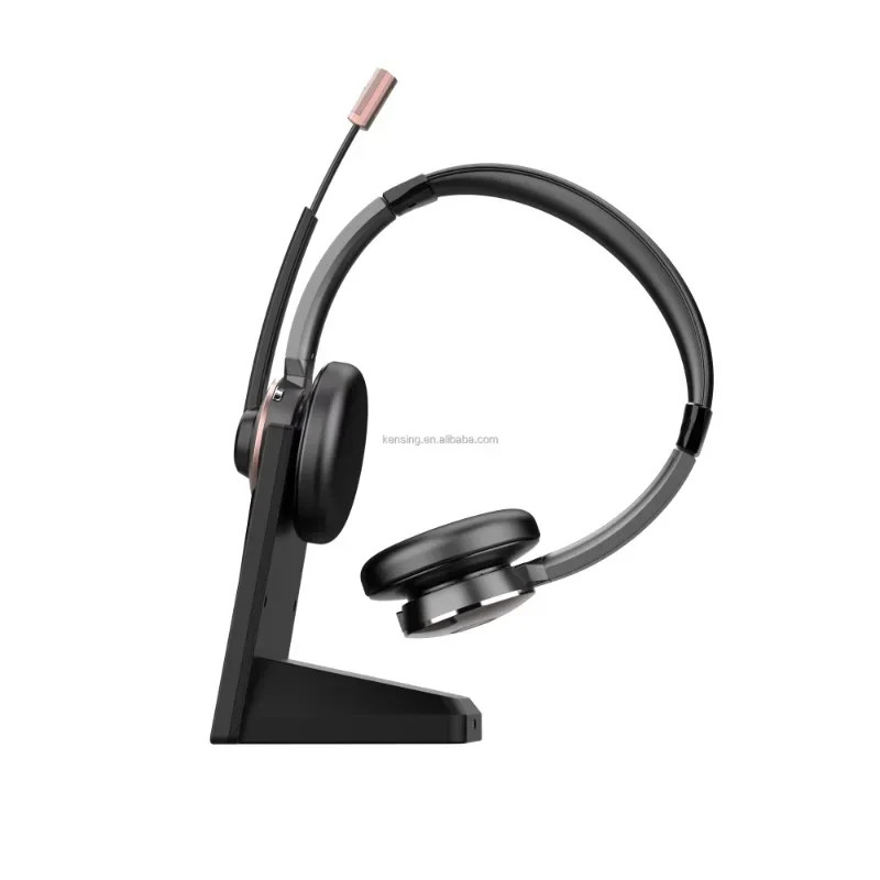 Latest 2024 model  V5.0 Headband Stereo Office Call Center Business Wireless headphone with usb dongle and charging base