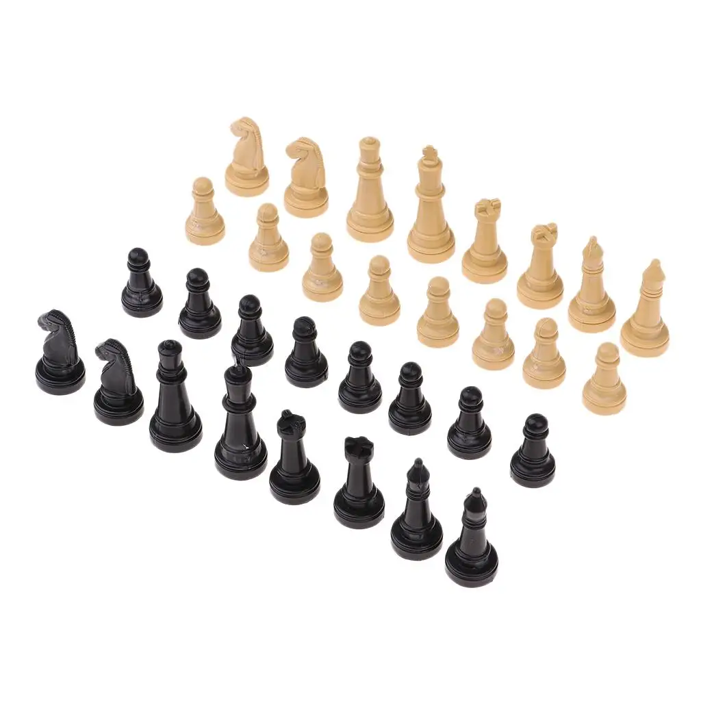 32 Pieces Plastic International Chess Set Classic Standard Pieces for Chess