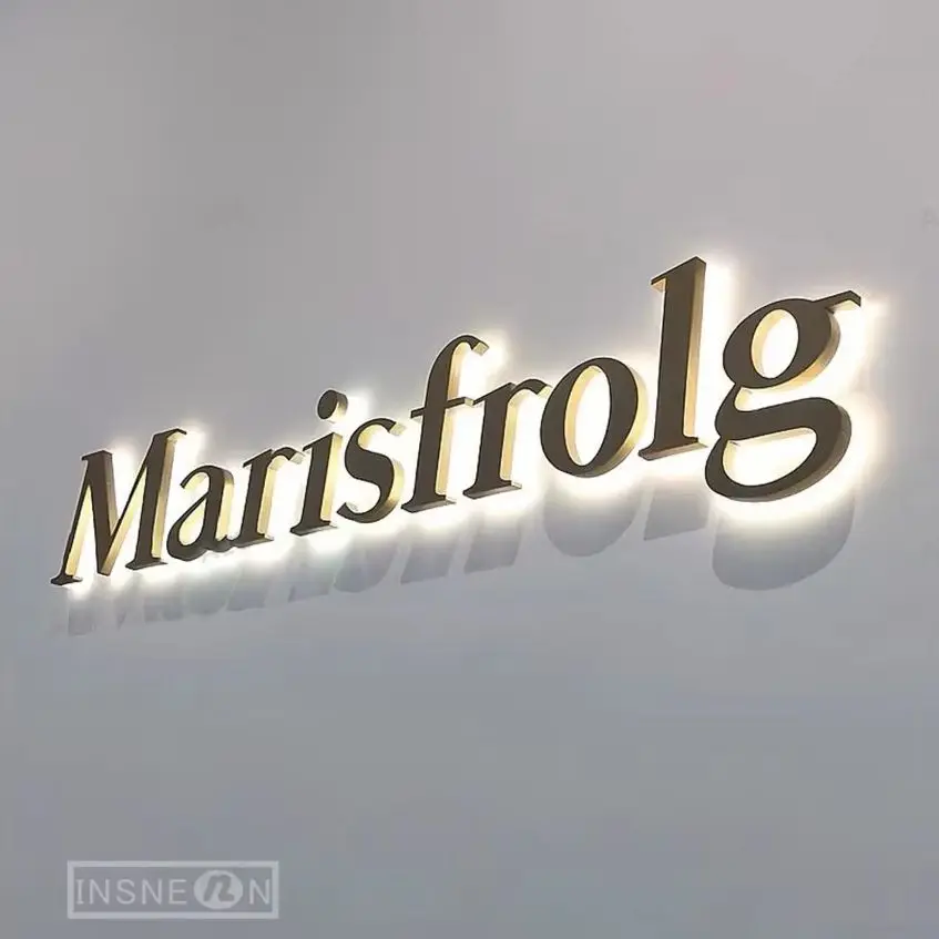 Custom Metal LED Sign Stainless Steel Luminous Lettering Outdoor Indoor Company Store Sign, 10cm Word Height, Wall Decoration Li