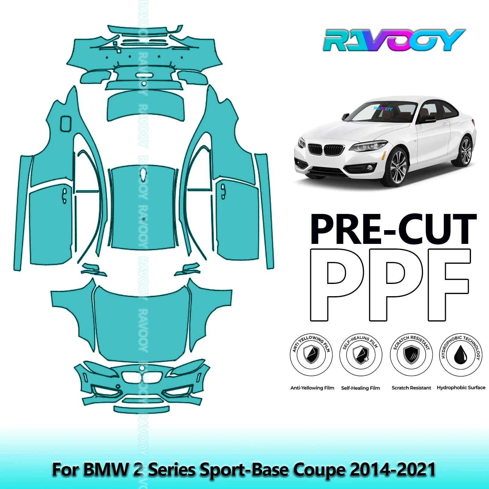 

Car Precut PPF Paint Protection Film Full Vehicle For BMW 2 Series Sport-Base Coupe 2014-2021