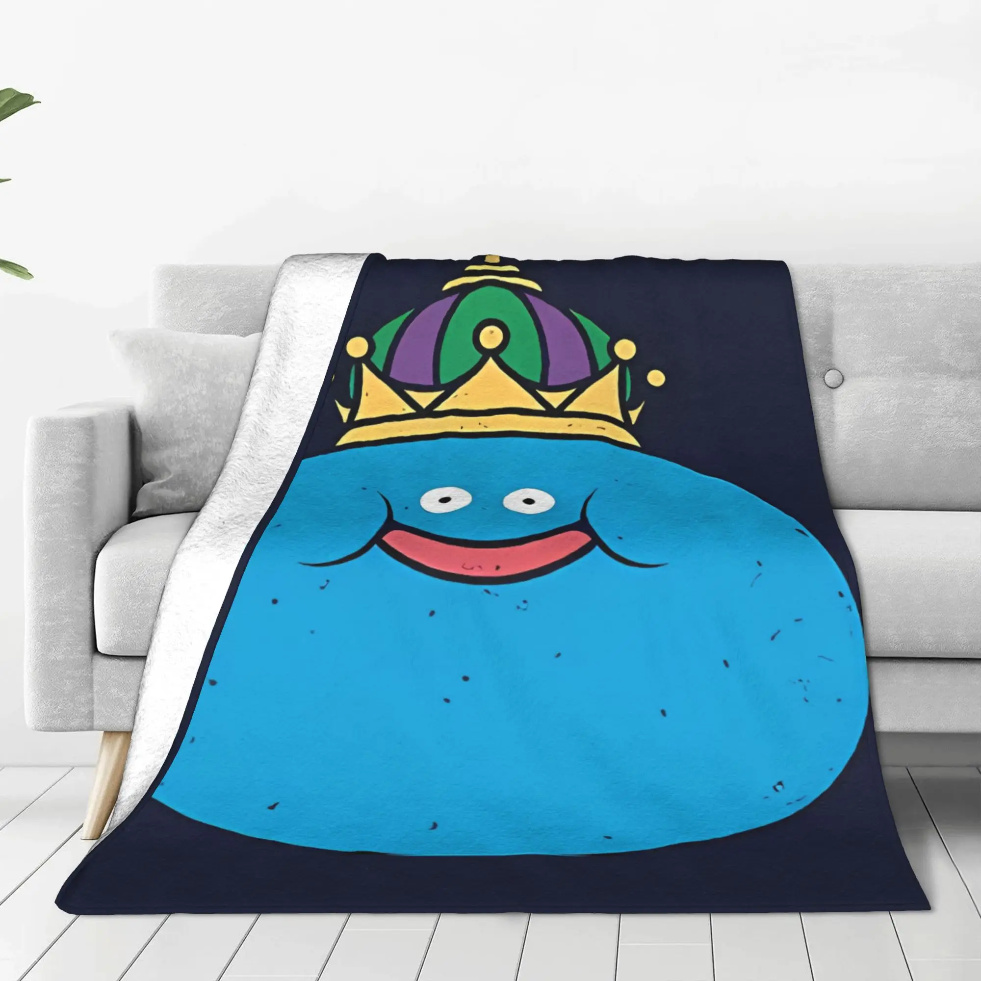 1PC Home Cutecore King Slime Monster Dragon Quest Blanket Super Cosy Plush Home Living Room Sofa Halloween