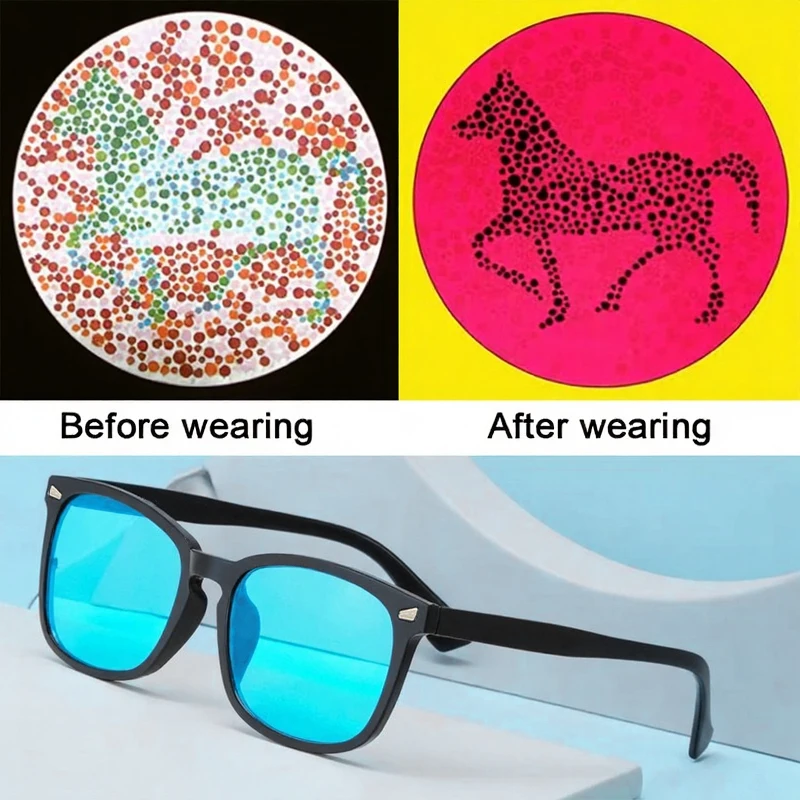Color Weakness Glasses Women Men 2026 Luxury Brand Red Green Colorblind Correction Eyewear New Square Blind Weak Shades