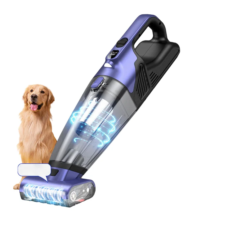 120W High Power Handheld Multifunctional USB Battery Bagless Pet Hair Mini Vacuum Cleaner Household Car LED Light