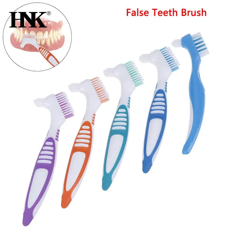 Denture Cleaning Brush Dual Heads Gum Cleaner For Men Women Multi-Layered Bristles False Teeth Brush Oral Cleaning Tools