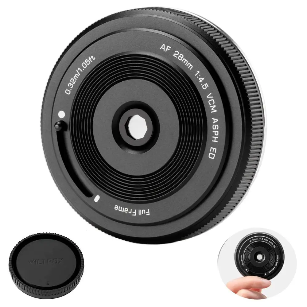 VILTROX 28mm F4.5 L, obiektyw pancake do mocowania L, pełnoklatkowy, z autofokusem, ultracienki, szerokokątny obiektyw do Panasonic LUMIX, do Leica — zdjęcie produktu 2