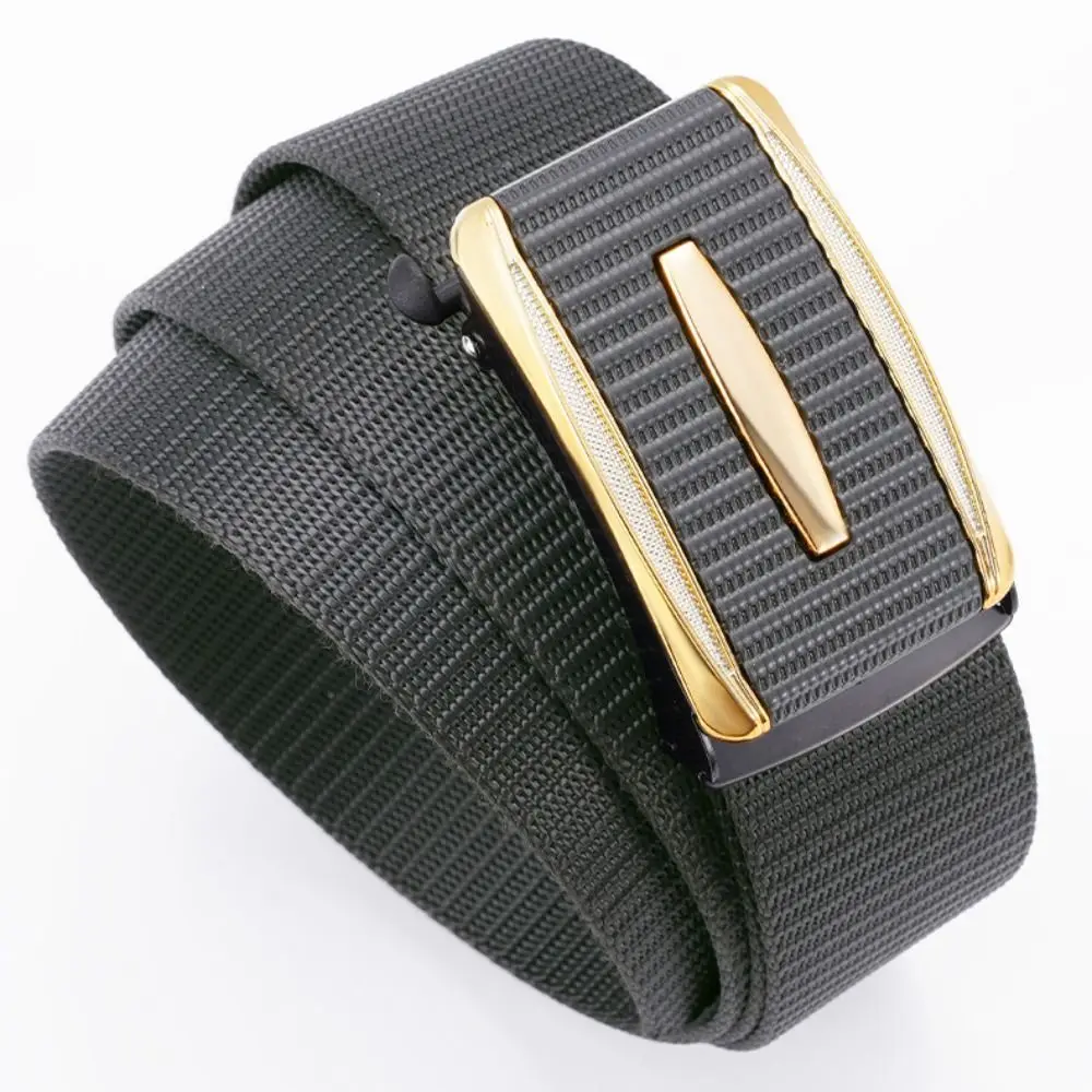 

Men Luxury Brand Nylon Belt Sports Business Casual Automatic Buckle Waistbands Canvas Strap